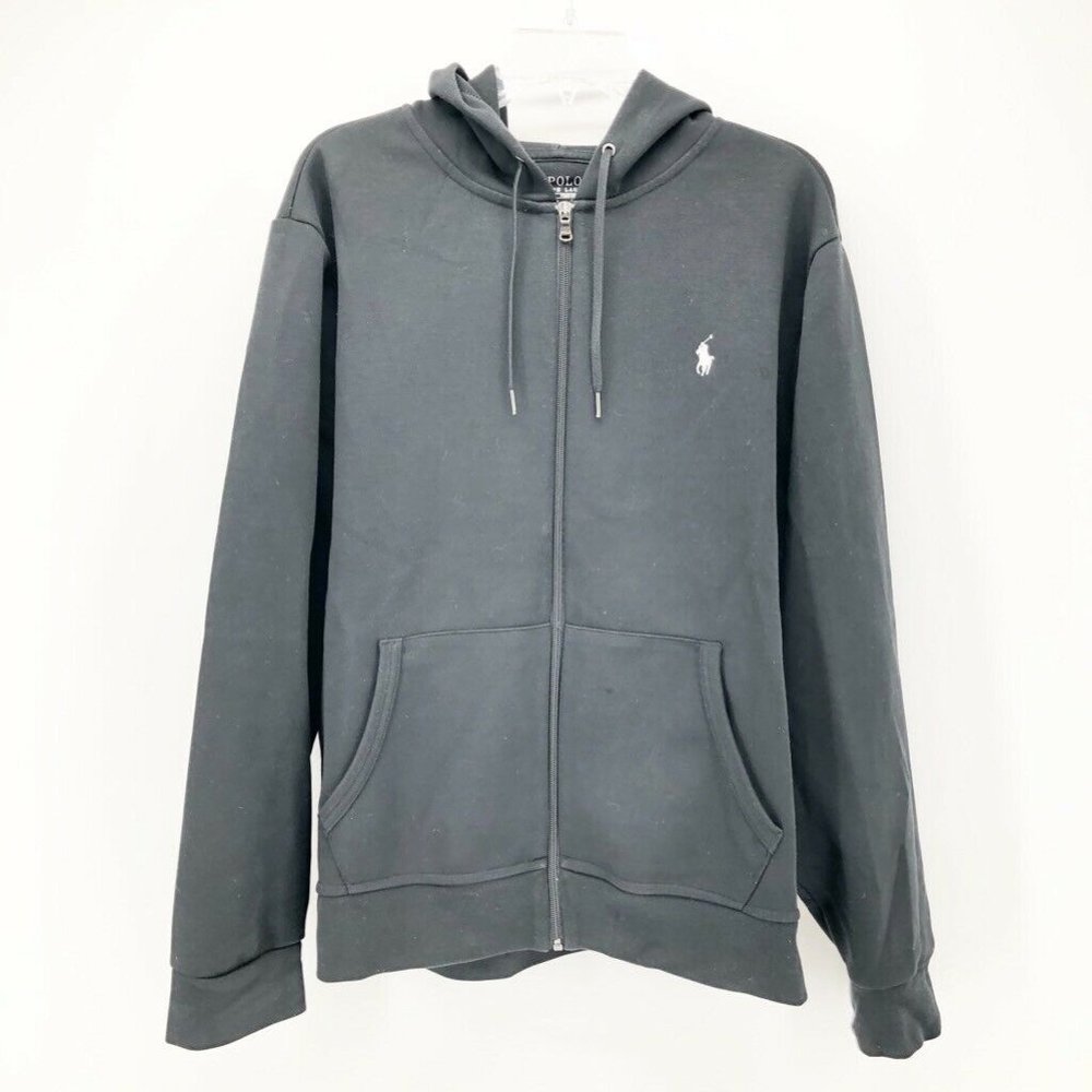 Polo Ralph Lauren Mens Zip Up Hoodie Black Size L - Picture 1 of 8